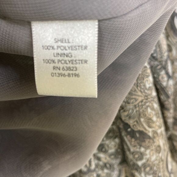 CJ Banks Women's V-Neck Tunic Top Size X Gray Lined Elastic Smocked Waistband - Picture 6 of 8